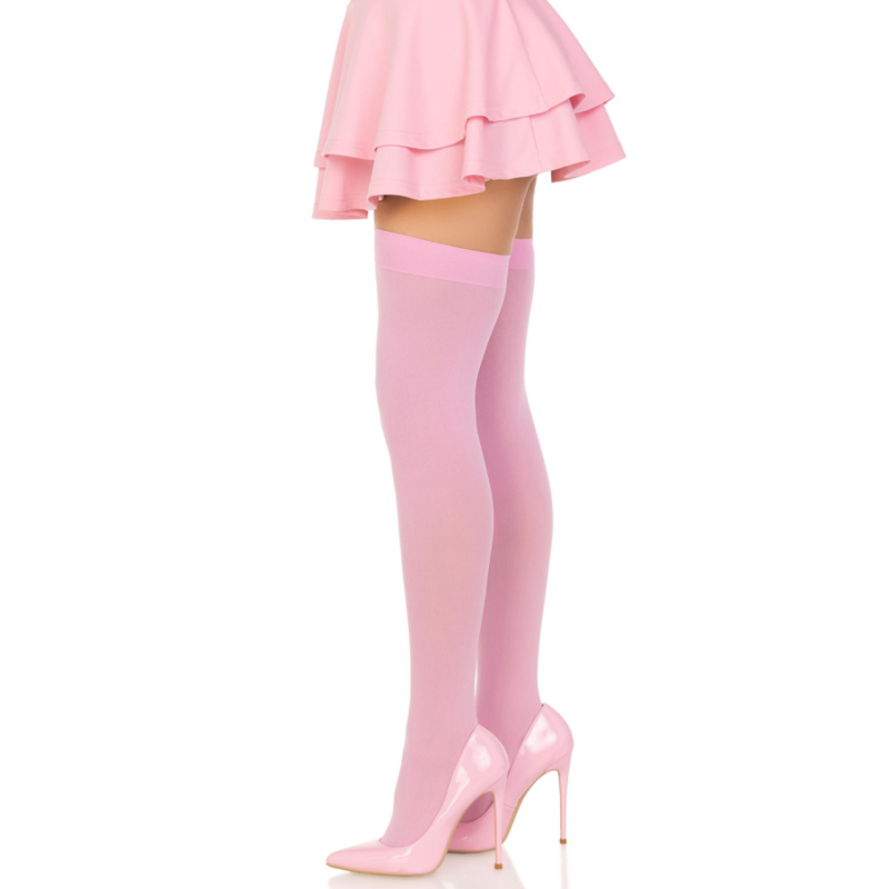 LEG AVENUE - CUISSES HAUTES EN NYLON ROSE 2 