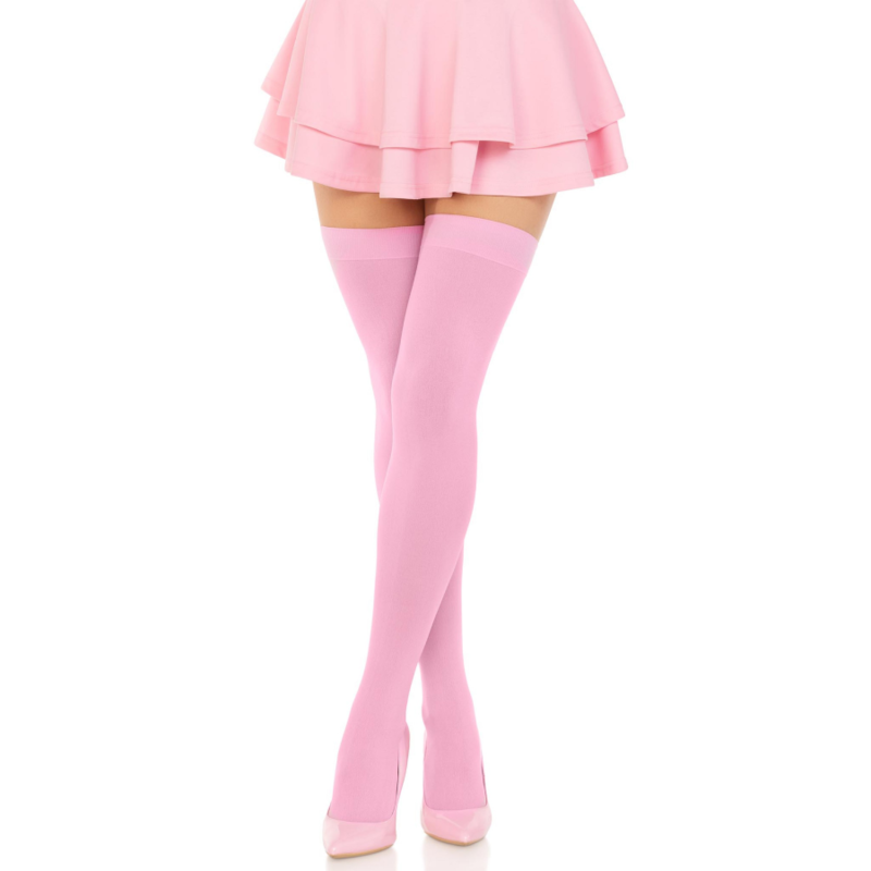 LEG AVENUE - CUISSES HAUTES EN NYLON ROSE 3 