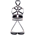 LEG AVENUE - VEGAN LEATHER GRIP BODY HARNESS BLACK S 5 