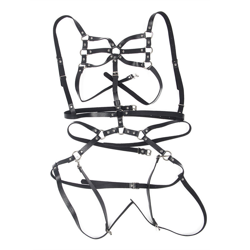 SUBBLIME - BODY HARNESS ADJUSTABLE STRAPS LEATHER BLACK ONE SIZE 3 