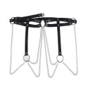 SUBBLIME - LEATHER RING CHAINBELT BLACK ONE SIZE 3 