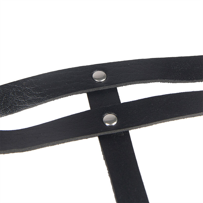 SUBBLIME - LEATHER RING CHAINBELT BLACK ONE SIZE 6 