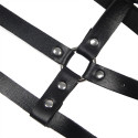 SUBBLIME - LEATHER RING CHEST HARNESS BLACK ONE SIZE 4 