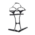 SUBBLIME - FULL BODY HARNESS WITH LEATHER BUCKLES BLACK ONE SIZE 3 