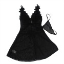 SUBBLIME - BABYDOLL TULLE FABRIC WITH LACE AND FLOWER DETAIL BLACK S/M 2 