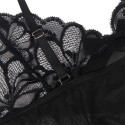 SUBBLIME - BABYDOLL MIT VERSTELLBAREN TRGERN UND TRANSPARENTER SPITZE MIT BLUMENDRUCK SCHWARZ S/M 8 