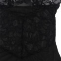 SUBBLIME - BABYDOLL WITH ADJUSTABLE STRAPS AND TRANSPARENT LACE FLORAL PRINT BLACK S/M 9 