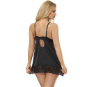 SUBBLIME - BABYDOLL MIT BLUMENPRINT AUF DER BRUST SCHWARZ S/M 2 