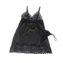 SUBBLIME - BABYDOLL WITH FLORAL PRINT CHEST BLACK S/M 3 