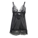 SUBBLIME - BABYDOLL CON PETTO STAMPA FLOREALE NERO S/M 5 