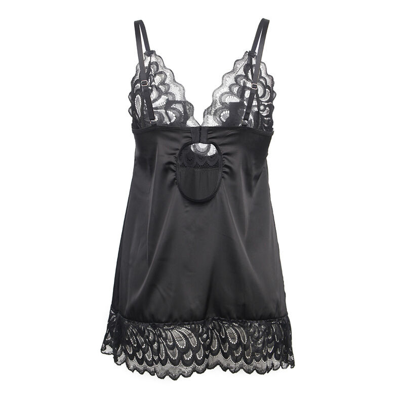 SUBBLIME - BABYDOLL WITH FLORAL PRINT CHEST BLACK S/M 5 