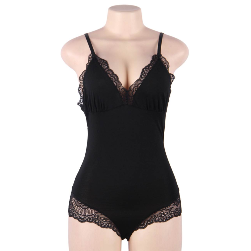 SUBBLIME - TEDDY DÉTAIL DENTELLE FLORALE NOIR L/XL 3 