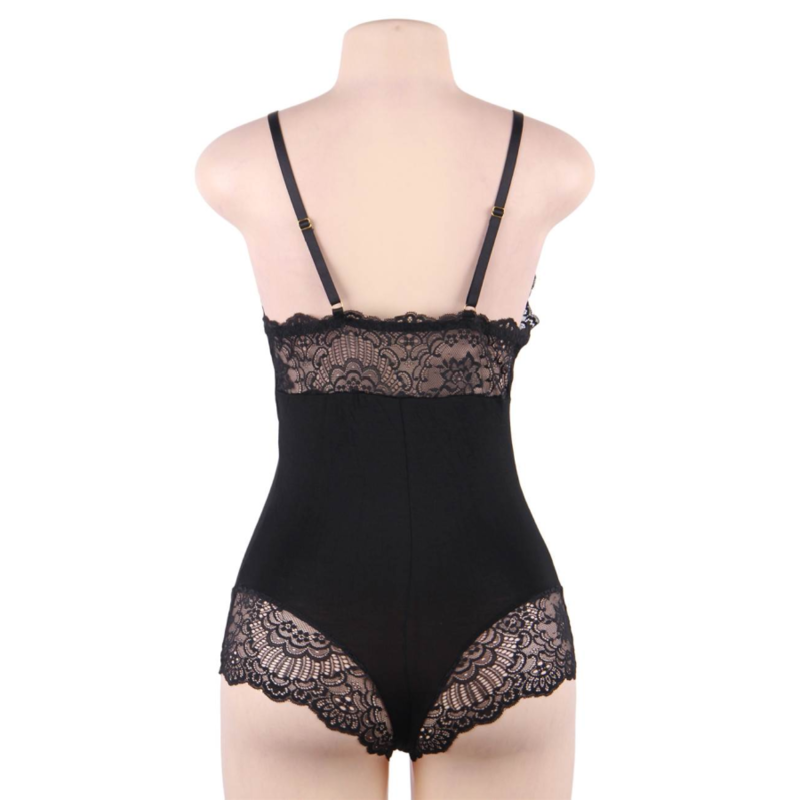 SUBBLIME - TEDDY DÉTAIL DENTELLE FLORALE NOIR L/XL 5 