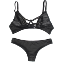 SUBBLIME - SET DUE PEZZI DI REGGISENO TRASPARENTE E STRISCE S/M 10 