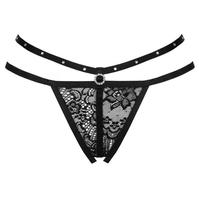 LIVCO CORSETTI FASHION - STRING NOMADE SANS CROTCHLESS NOIR 2 