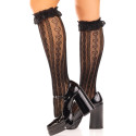 LEG AVENUE - KNEE-HIGH SOCKS WITH RUFFLES BLACK 2 