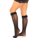 LEG AVENUE - KNEE-HIGH SOCKS WITH RUFFLES BLACK 3 