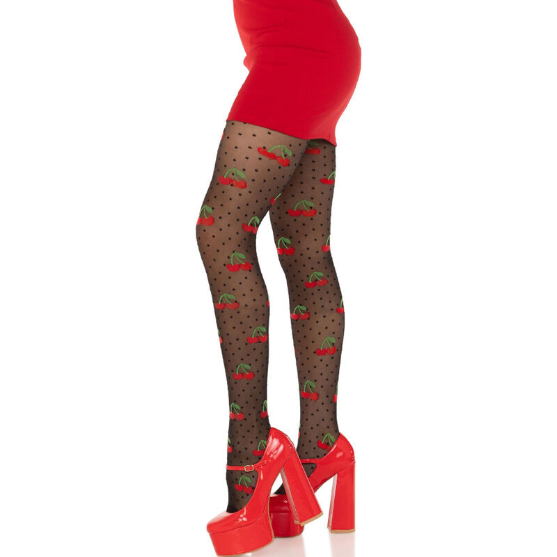 LEG AVENUE - BAS TAUPES CERISE NOIRE 2 