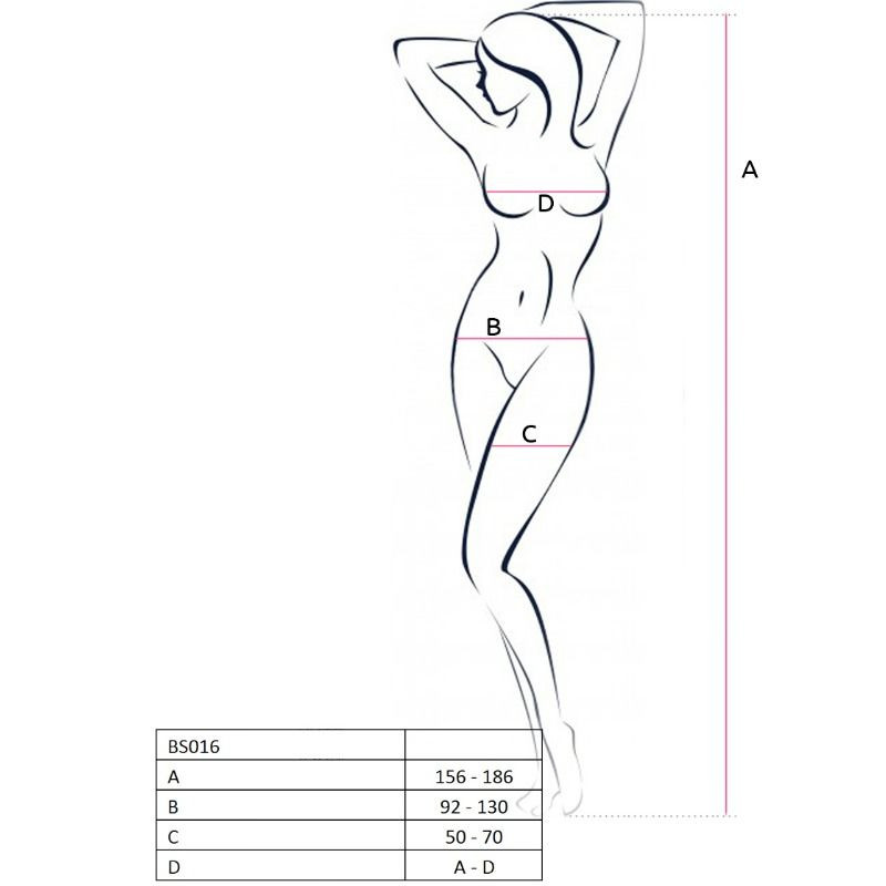 PASSION - WOMAN BS016 BODYSTOCKING BIANCO TAGLIA UNICA 1 