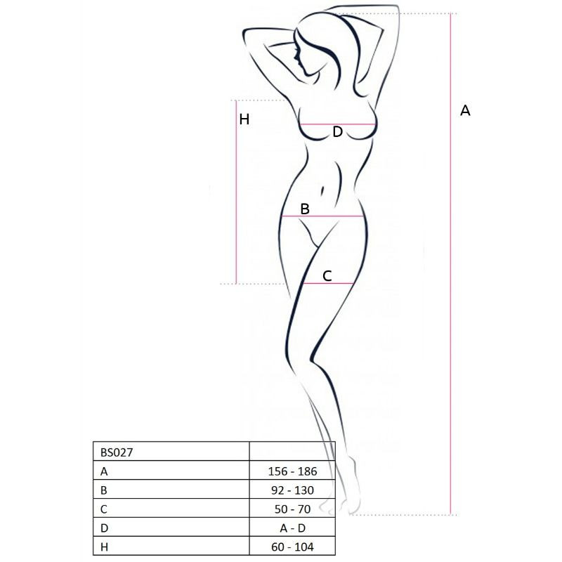 PASSION - WOMAN BS027 BODYSTOCKING ABITO BIANCO STILE TAGLIA UNICA 1 