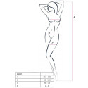 PASSION - WOMAN BS031 WEISSER BODYSTOCKING, EINE GRÖSSE 1 