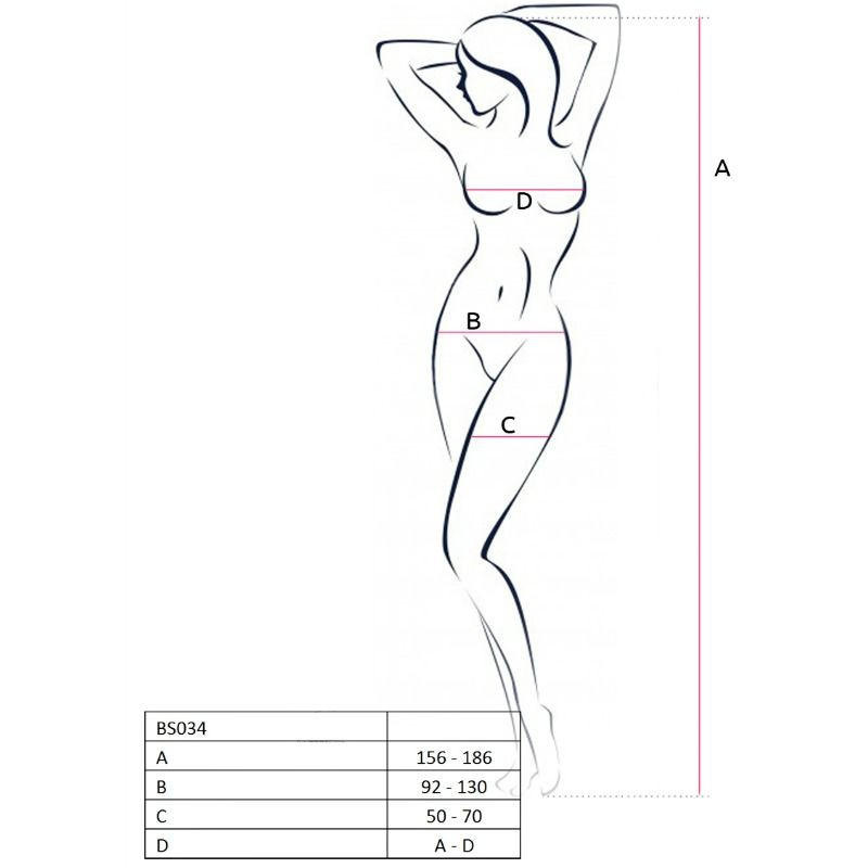 PASSION - WOMAN BS034 WEISSER BODYSTOCKING, EINE GRÖSSE 1 