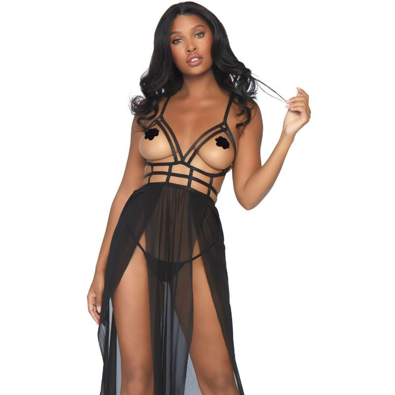 LEG AVENUE - CAGE MAXI DRESS AND THONG S/M 1 