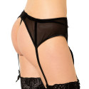 QUEEN LINGERIE - STRING AVEC JARRETIÈRE EN DENTELLE NOIRE L/XL 2 