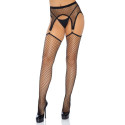 LEG AVENUE - INDUSTRIAL NET STOCKINGS WITH O RING ATTACHED GARTER BELT ONE SIZE 2 