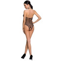 PASSION - WOMAN BS087 SCHWARZER BODYSTOCKING, EINE GRÖSSE 1 