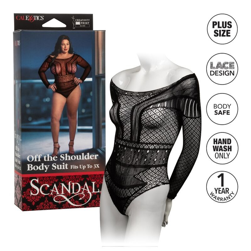 CALEXOTICS - SCANDAL SHOULDER BODY SUIT PLUS SIZE 3 