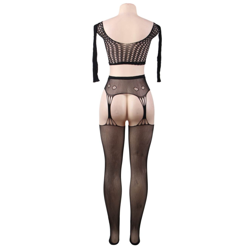 QUEEN LINGERIE - TOP BODYSTOCKING MANICA LUNGA S/L 5 