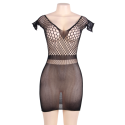 QUEEN LINGERIE - SHORT SLEEVE NET BODY DRESS S/L 3 