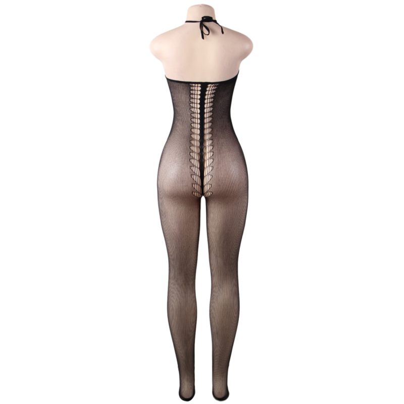 QUEEN LINGERIE - BODYSTOCKING HALTER COU S/L 4 