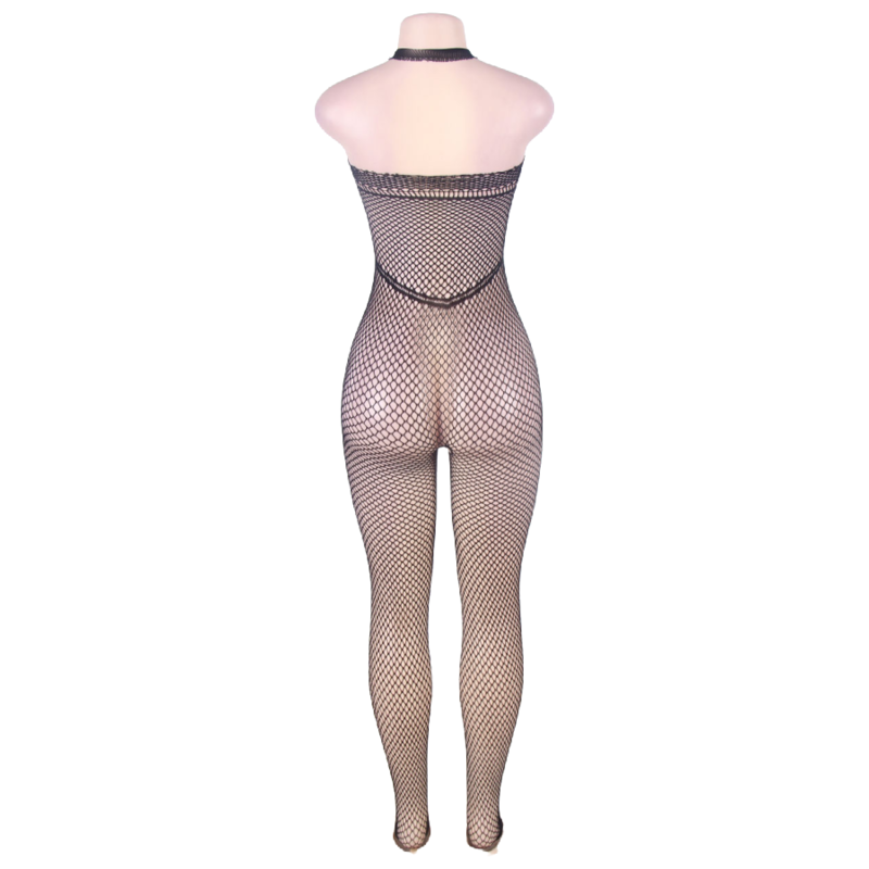 QUEEN LINGERIE - HALTER NECK AND OPEN BACK BODYSTOCKING S/L 6 