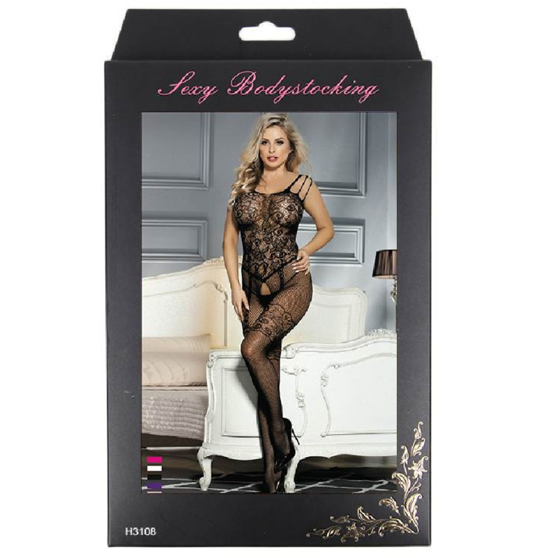 QUEEN LINGERIE - BODYSTOCKING MIT BLUMENÖFFNUNG S/L 5 