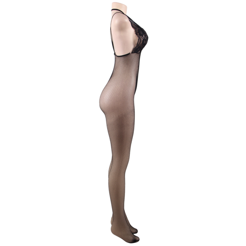 QUEEN LINGERIE - NET BODYSTOCKING WITH S/L OPENING 5 