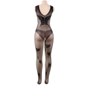 QUEEN LINGERIE - BUTTERFLY EMBROIDERED BODYSTOCKING S/L 5 