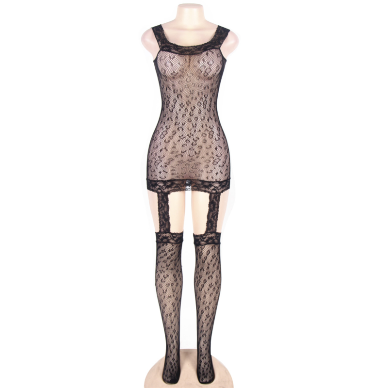 QUEEN LINGERIE - BODYSTOCKING STYLE LÉOPARD S/L 4 