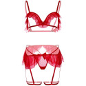 LEG AVENUE - THREE PIECES SET BRA, G-STRING AND GARTER BELT 5 