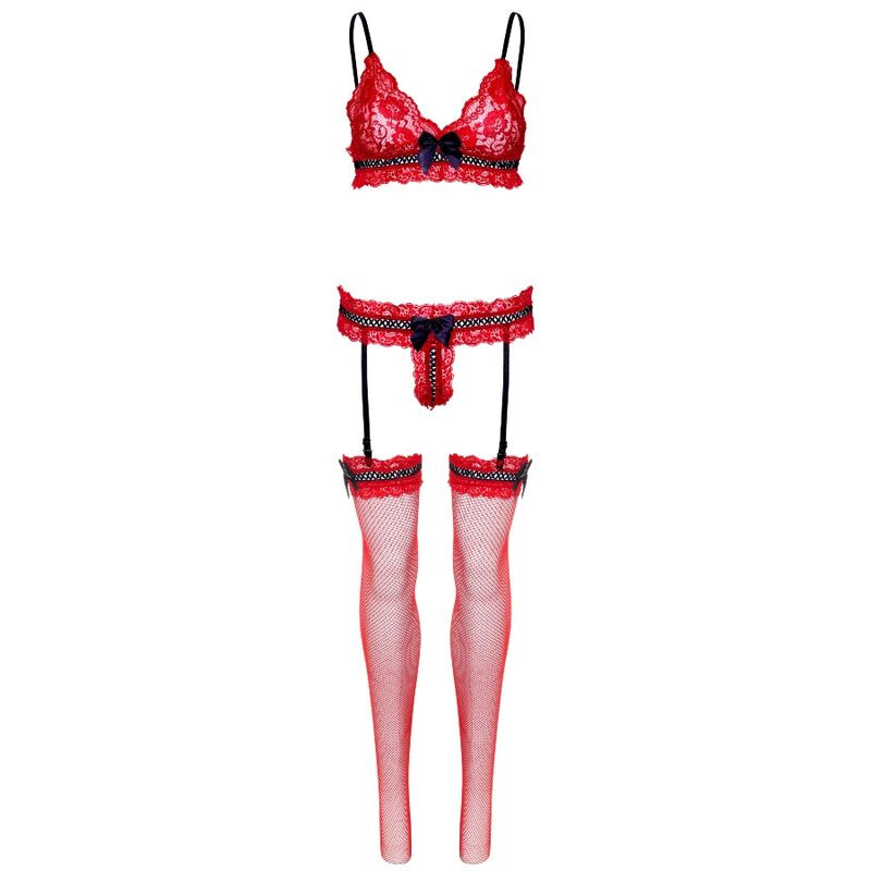 LEG AVENUE - SET TRE PEZZI TAGLIA UNICA - ROSSO 5 