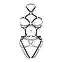 LEG AVENUE - KINK - HEART RING HARNESS TEDDY SIZE S - BLACK 2 