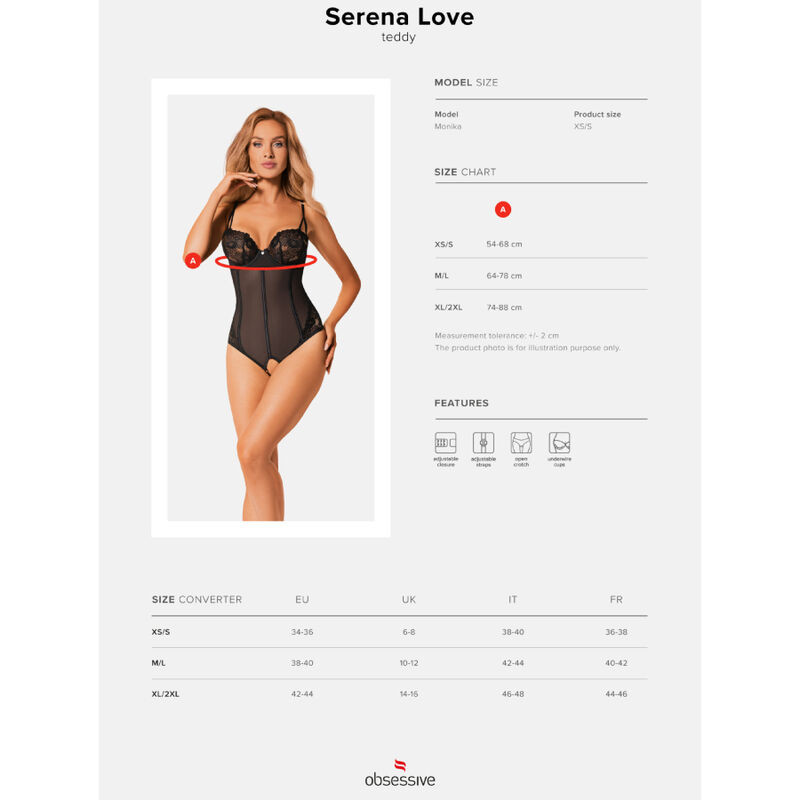 OBSESSIVE - SERENA LOVE OUVERT-TEDDY XS/S 4 