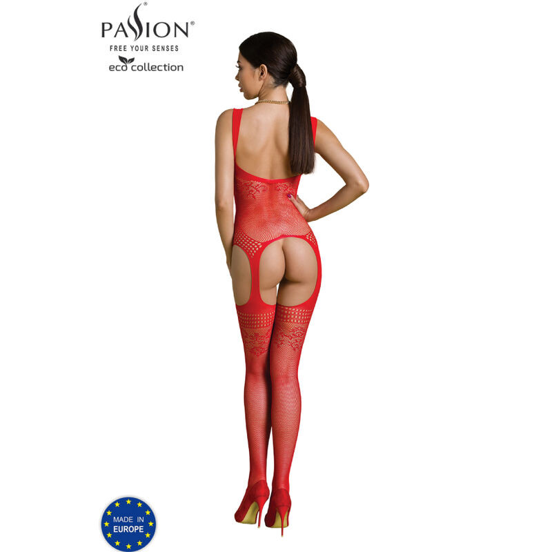 PASSION - COLLEZIONE ECO BODYSTOCKING ECO BS008 ROSSO 1 