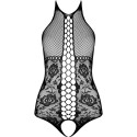 PASSION - BS094 SCHWARZER BODYSTOCKING, EINE GRÖSSE 4 