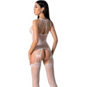 PASSION - BS095 WEISSER BODYSTOCKING, EINE GRÖSSE 1 