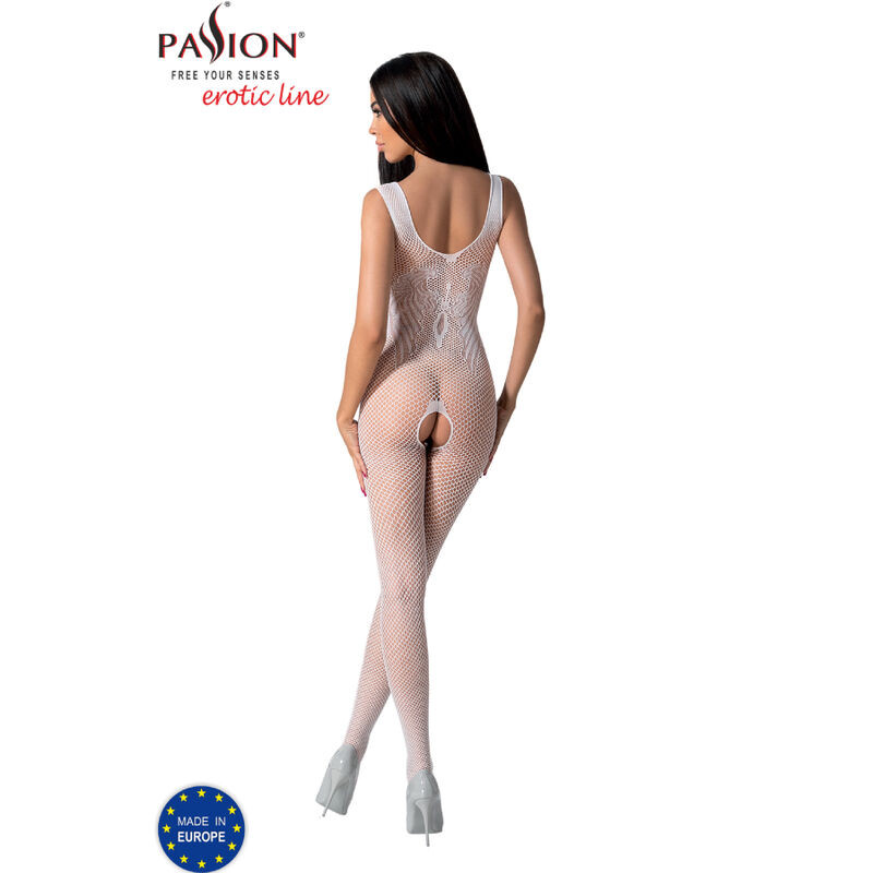 PASSION - BS098 WEISSER BODYSTOCKING, EINE GRÖSSE 3 