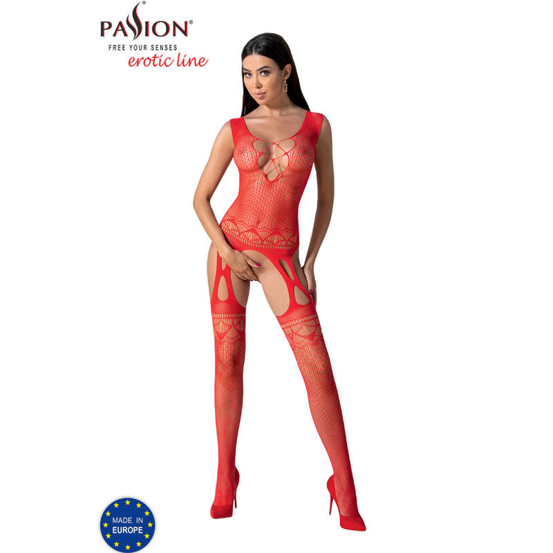 PASSION - BS099 BODYSTOCKING ROUGE TAILLE UNIQUE 2 