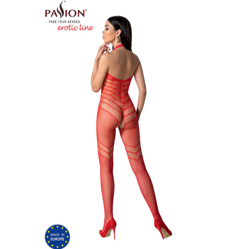 PASSION - BS100 BODYSTOCKING ROUGE TAILLE UNIQUE 3 