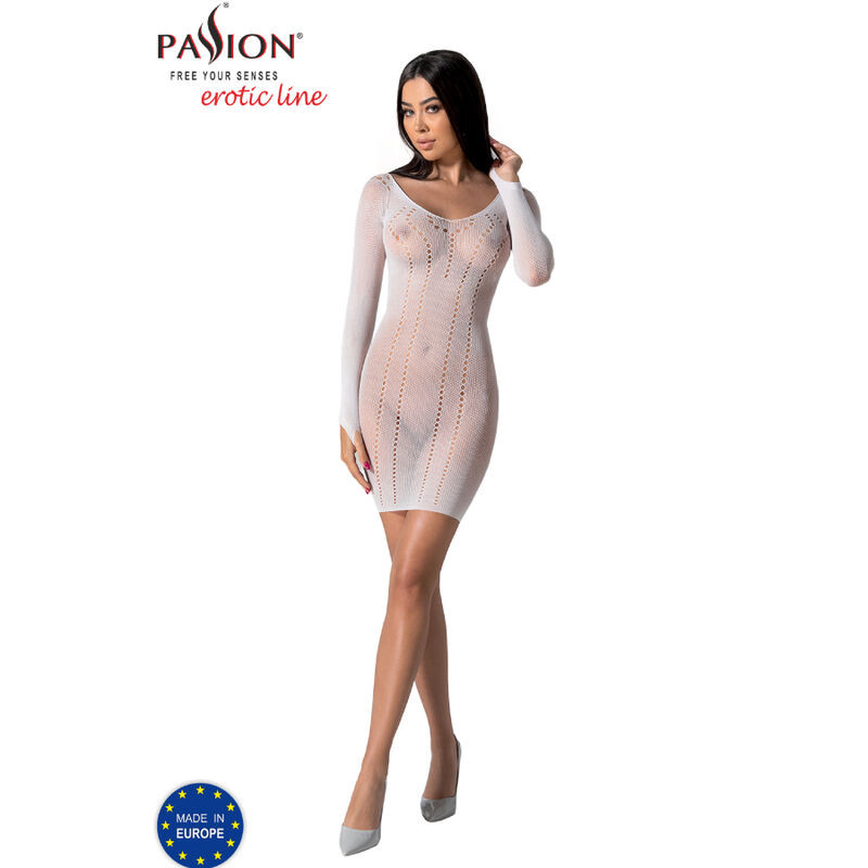 PASSION - BS101 WEISSER BODYSTOCKING, EINE GRÖSSE 2 